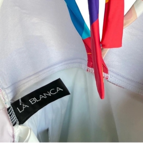 LA BLANCA Eclectic Shore Halter Tankini Top Size 4 - Picture 6 of 13